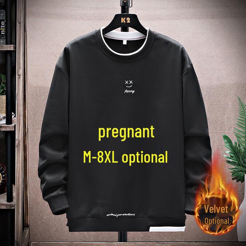 

Trendy Men s Plus Size Smiling Face Round Neck Long Sleeve Sweatshirt 5XL