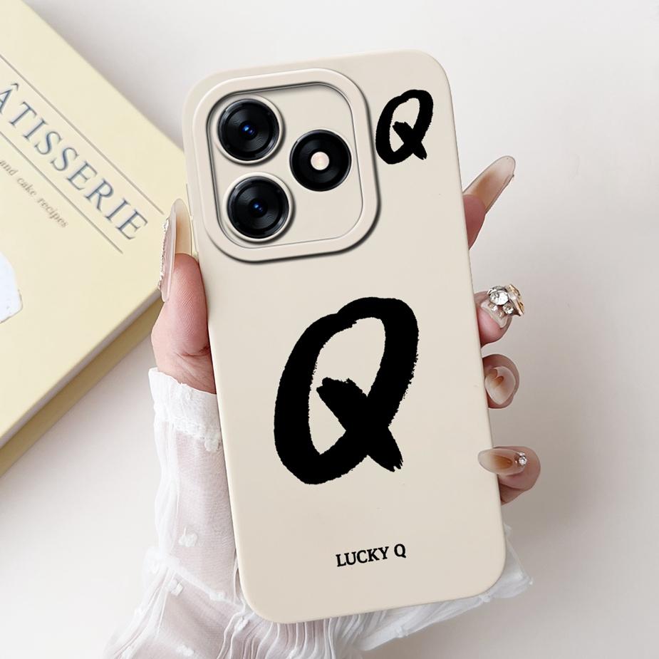 For Tecno Spark 10 4G Case Spark 10C Fashion Lucky Letters Cover Matte Phone Case For Tecno Spark 10 Pro KI7 Spark10 Soft Fundas