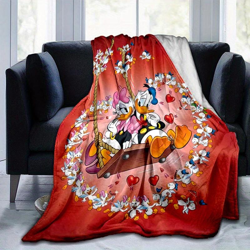 1pc, Donald Duck & Daisy Duck Romantic Swing Throw Blanket Home Decor, Couch Cover, Outdoor Blanket, Gift Idea, Flannel Blanket