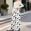 Girls' Flannel Pants Warm Polka Dot Print Comfortable Casual Bottoms for Everyday Wear