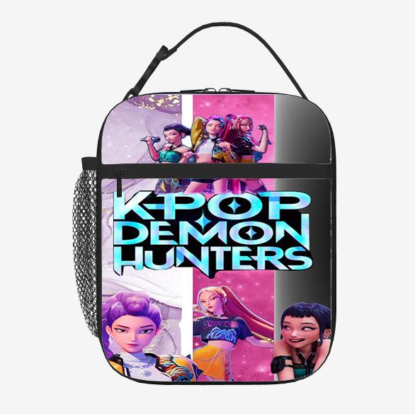Elementary School Student Card Kpop Demon Hunter Thermal Insulation Bag Portable Outdoor Picnic Bag Children'S Lunch Box Bag Lunch Bag