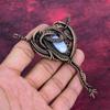 Blue Lace Agate Gemstone Pendant Handmade Copper Wire Wrapped Decent Pendant