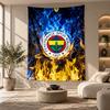 Dekorativní gobelín, Nástěnné umění s potiskem Fenerbahçe FC, Lehká nástěnná dekorace pro pozadí ložnice
