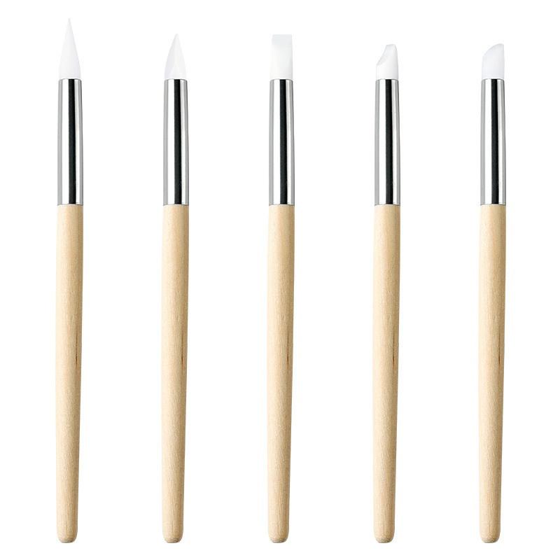 1 stk Silikon Neglekunst Penn Pensel Uv Gel Lakk Spiss 3D Bilde Diy Prikkeverktøy Lakkpensler Skulpturpenn Diy Manikyrverktøy