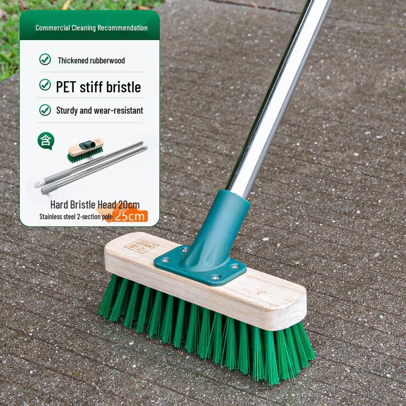 Long-Handled Steel Wire Brush: Floor Scrubber & Rust Remover
