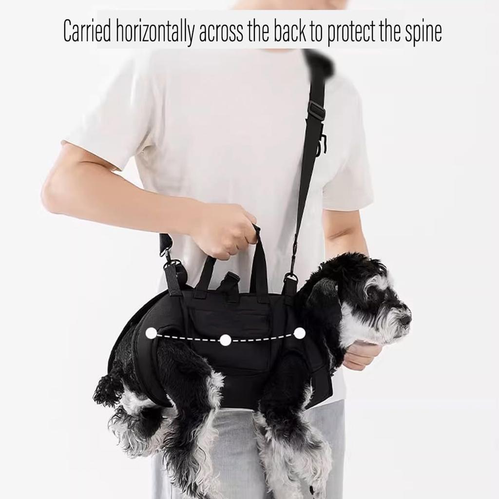 Honden Reisrugzak met Riembevestiging, Ademend, Draagbaar, Schouder- en Crossbodyband voor Wandelen en Hiken