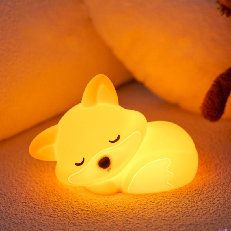LED Rechargeable Cartoon Animals Lamp Children Bedside Lamp Silicone Wireless Night Light Dimmable Night Light Enduring