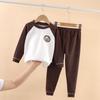 Children's Fleece Autumn Clothes & Trousers Set: Warm Underwear & Loungewear for Boys & Girls