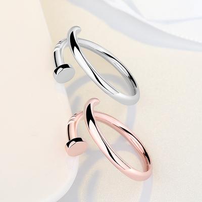 Light Luxury Style Nail Open Ring, Niche Design Ring, Male and Female Couple's Ring, Versatile