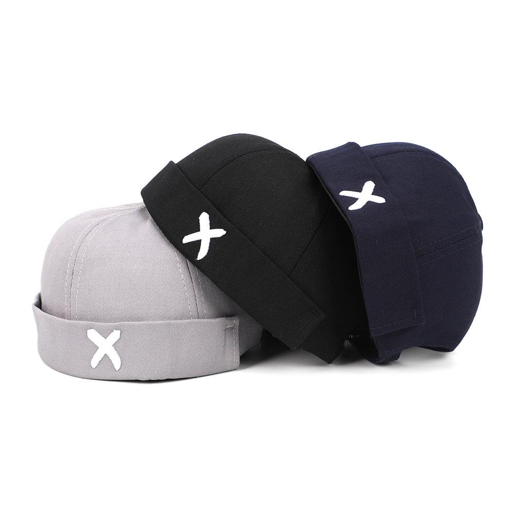 Men Women Brimless Soft Top Hats Skullies Cap Otton Adjustable Beanie Hats Unisex Fashion Street Melon Caps Portable Hip Hop Cap