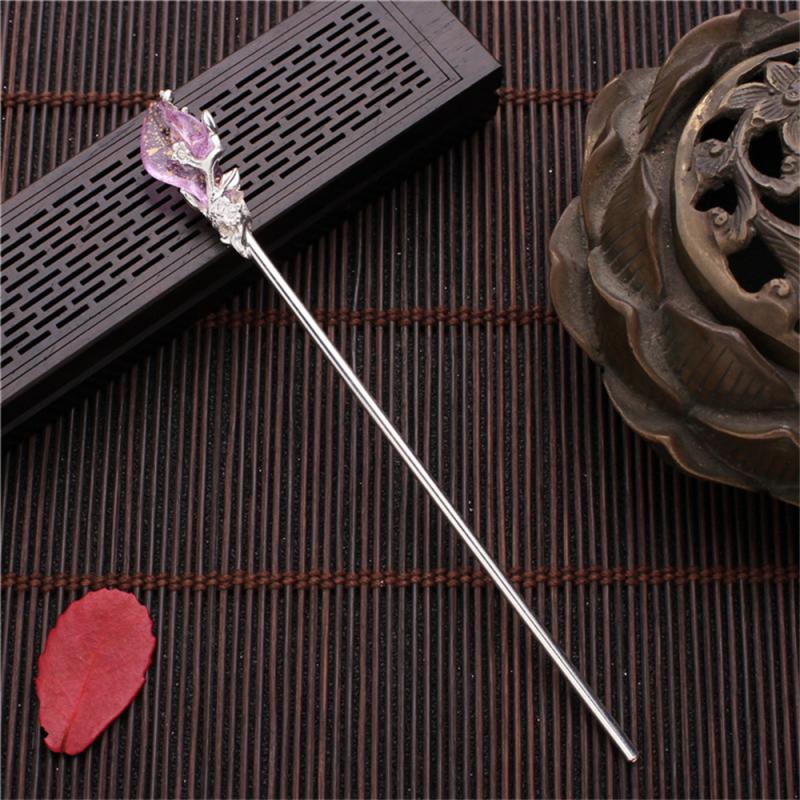 1PCS Vintage Chinese Style Hanfu Hair Chopsticks Hairpin Women Metal Glaze Hair Fork Woman Jewelry Hair Clip Hair Stick