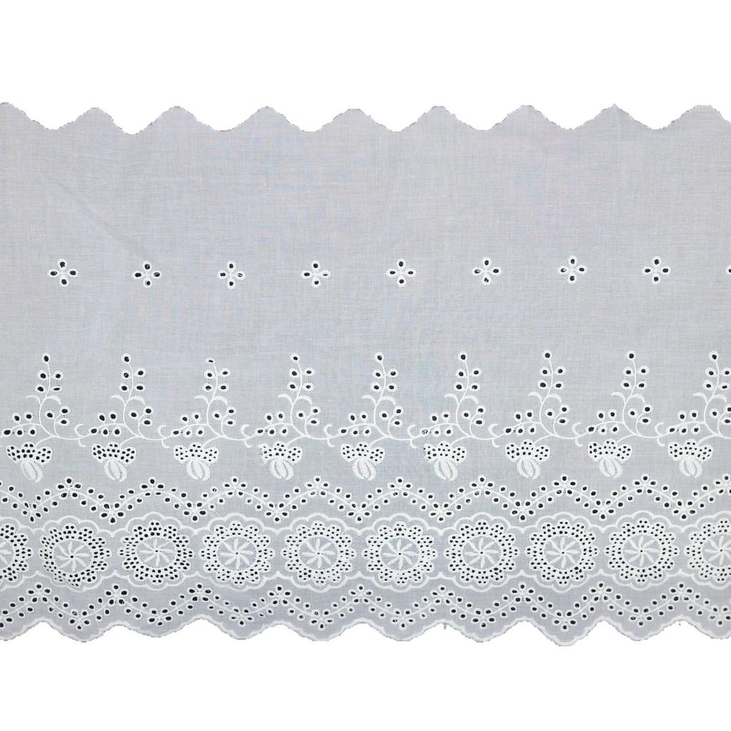 Wave Edge Hollow Cotton Embroidered Lace, Bead Curtain Children'S Cheongsam Hanfu Dress Lace Accessories Wide 34Cm