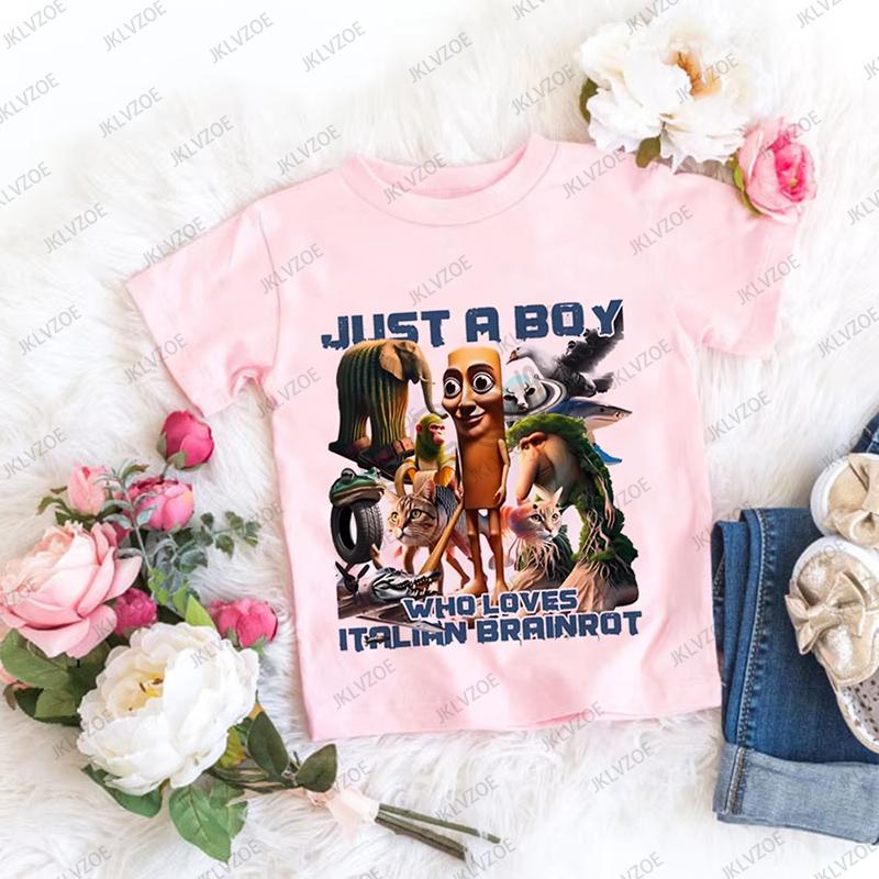 Cappuccina Ballerina Funnu Italian Brainrot Meme Cotton Children Tshirt Summer Sports Tees Boys Girls Clothes Casual Kids Tops