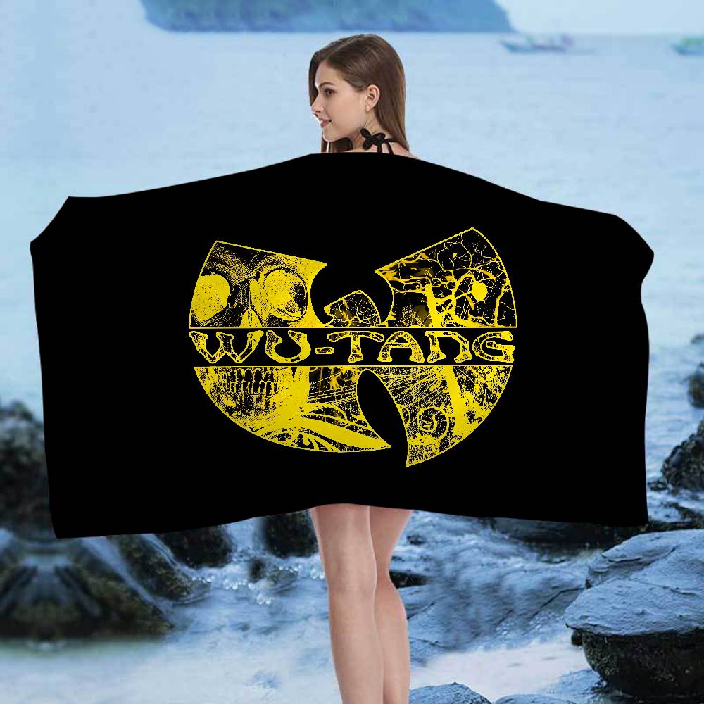 WU-T--TANG CLAN Microfiber Blanket Quick Drying Beach Towels Oversized Printing Super Absorbent Pool Towel Blanket