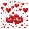 PVC Valentine's Day Window Stickers Love Heart Balloon Shape Creative Decorative Love Heart Window Decals Removable Static