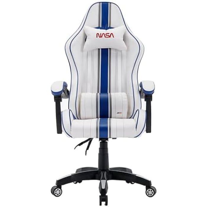 Chaise - NASA - GAMER - Réglable en hauteur - Accoudoirs - Noir