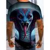 Men's T-Shirt Quick Drying Tops Summer Fashion Street Short Sleeve Tee Shirts Snake 3D Graphic Print Tees Oversized Male Clothing