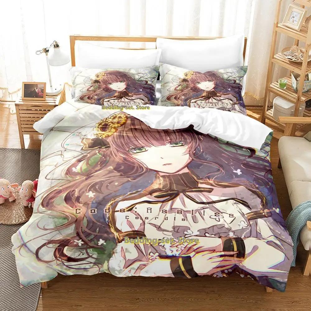 Neues Code Realize Guardian of Rebirth Bettwäscheset Cartoon Anime dreiteiliges Set Erwachsener Kind Schlafzimmer Bettbezugsets 3D Kawaii