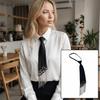 Korean Style Lazy Person Neck Tie Adjustable with Tassel Hand-beaded Long Necktie Easy To Wear Temperament Pre Tied Neck Tie