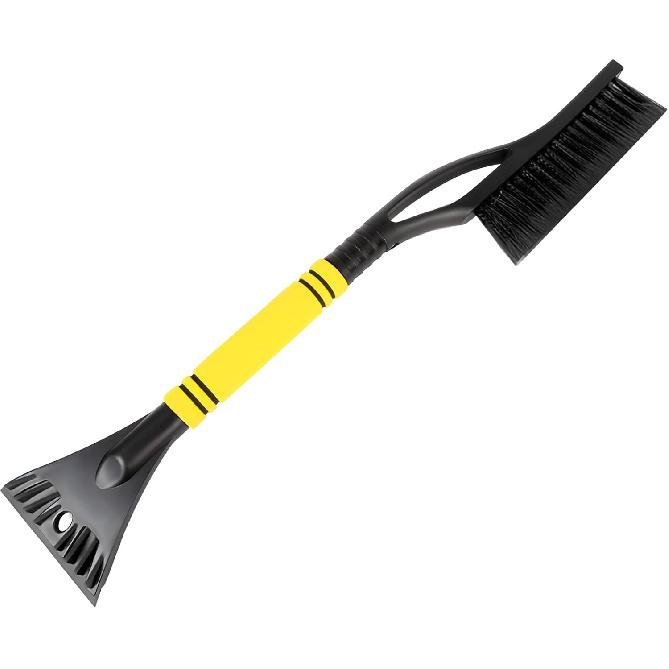 23.6" Snow Brush and Ice Scraper, Extendable Snow Removal Tool with Comfortable Foam Grip, Detachable Ice Brush Scratch-Free Cleaning Tool for Car