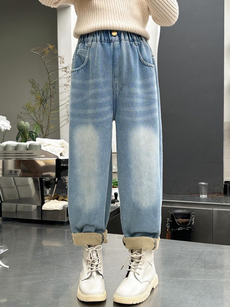 2025 Stylish Girls' Spring/Autumn Jeans - Trendy Straight-Leg Children's Trousers