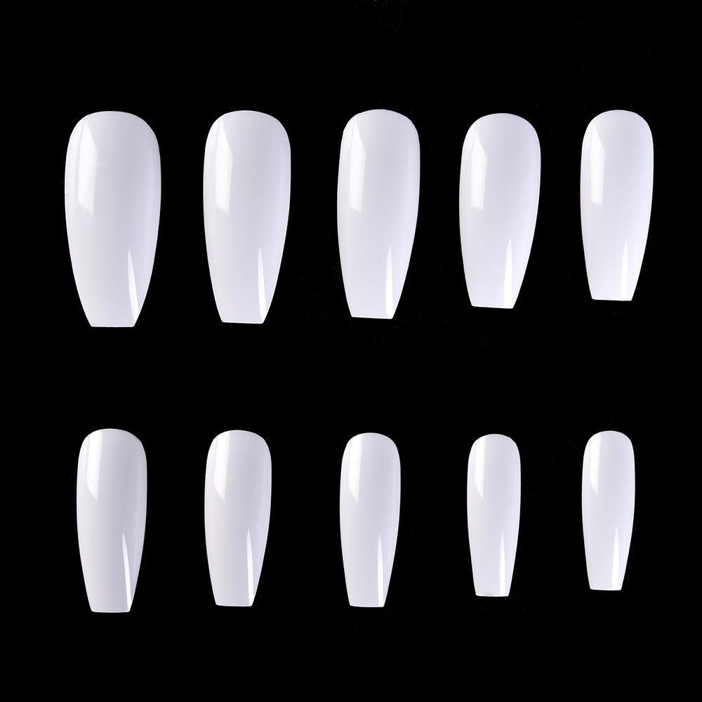kads 500pcs T Shaped No-Crease Full Cover False Nail Tips Fake Nails White Nature Clear Translucent 10 Sizes Nail Art Manicure Tools