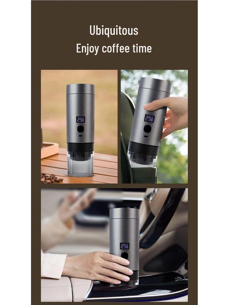 Rechargeable Portable Electric Coffee Maker - Automatic Pump & Heating for Outdoor Use with Capsules