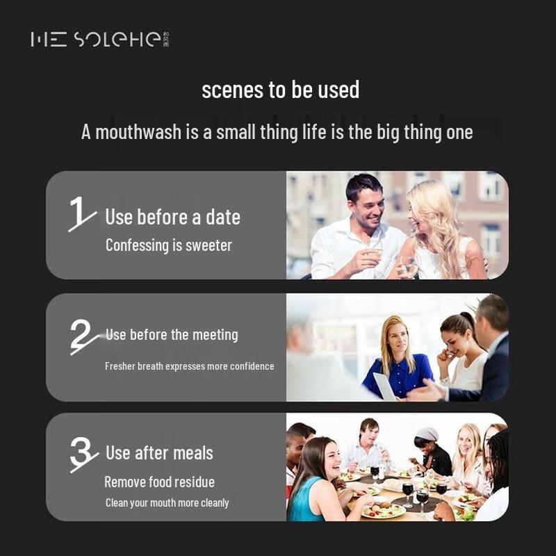 Hefengyu Green Tea Alcohol-Free Mouthwash 3-Pack