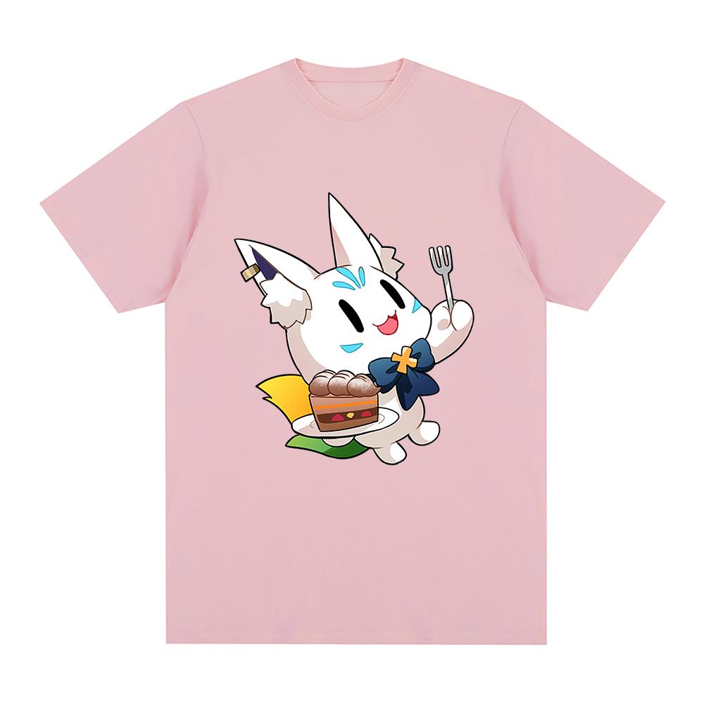 Hololive English VTuber Shirakami Fubuki Sukonbu T Shirt Unisex /Women Harajuku Graphic Tshirt Unisex Aesthetic Cartoon Cotton Tees