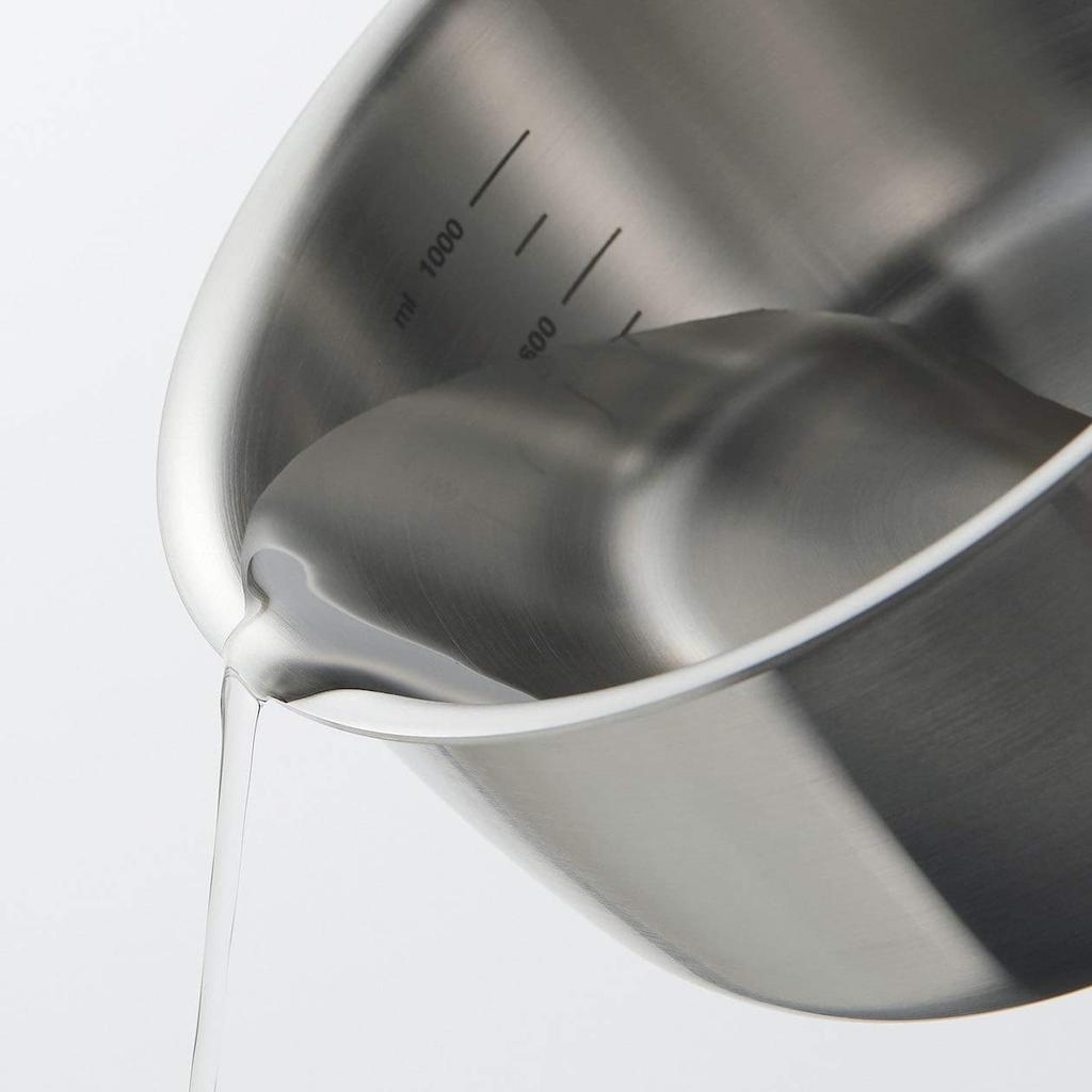 MUJI Dreischichtiger Edelstahll-Aluminium-Kochtopf, ca.. 1,5L, ca.. 36cm B x 13cm H, 82219920, Silber