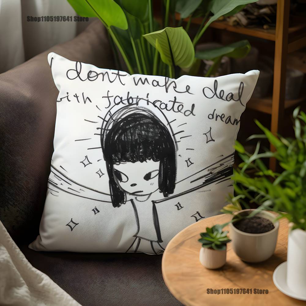 Y-Yoshitomo-ES Nara Pillow Case For Sofa Decor Car Office Room Printing Cushion Cover Decorations and Protector
