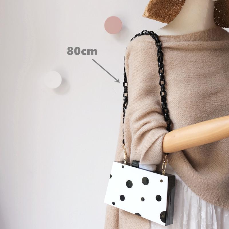 DIY Neue Mode Frau Handtasche Zubehör Kette Schwarz Beige Bernstein Abnehmbare Harz Luxus Strap Frauen Kupplung Schulter Geldbörse Kette