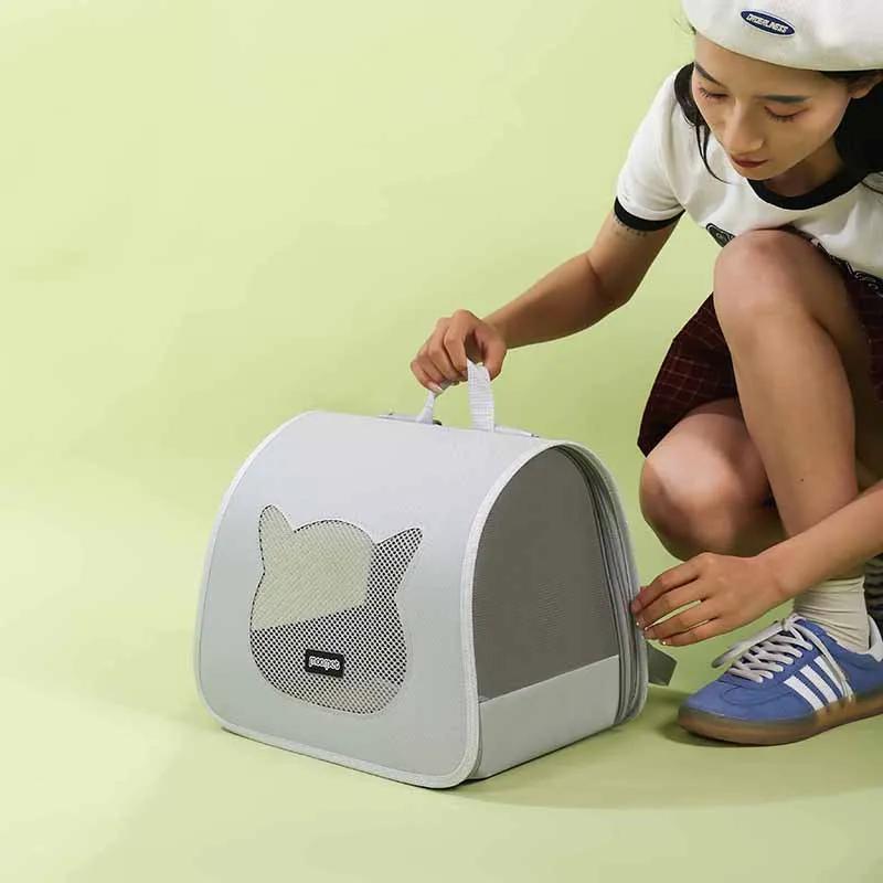 Cat Pet Bag Go Out Handy Carry Backpack Comfortable Breathable Large Space Cat Pet Travel Bag