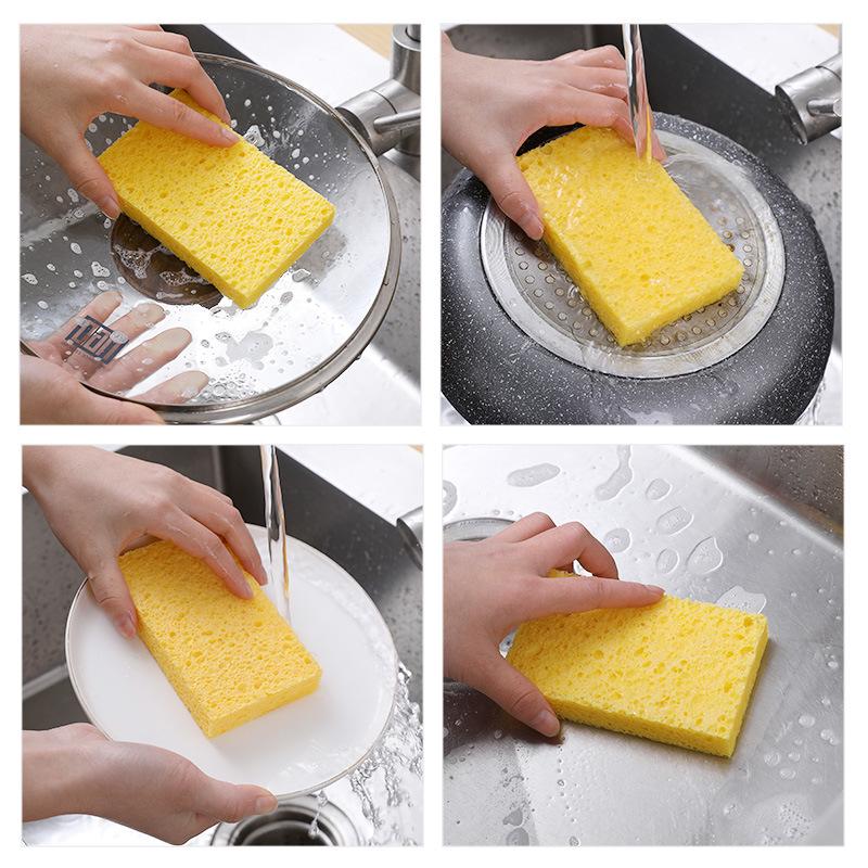 Eco-Friendly Wood Pulp & Cotton Magic Eraser Sponge - Absorbent, Degreasing, Scouring Pad