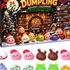 Christmas Party Supplies for Students 2026 Dumplings Advent Calendar with 24 Mini Bun Squeeze Collectible Toys Boys Girls Toys, Festive Countdown Box,