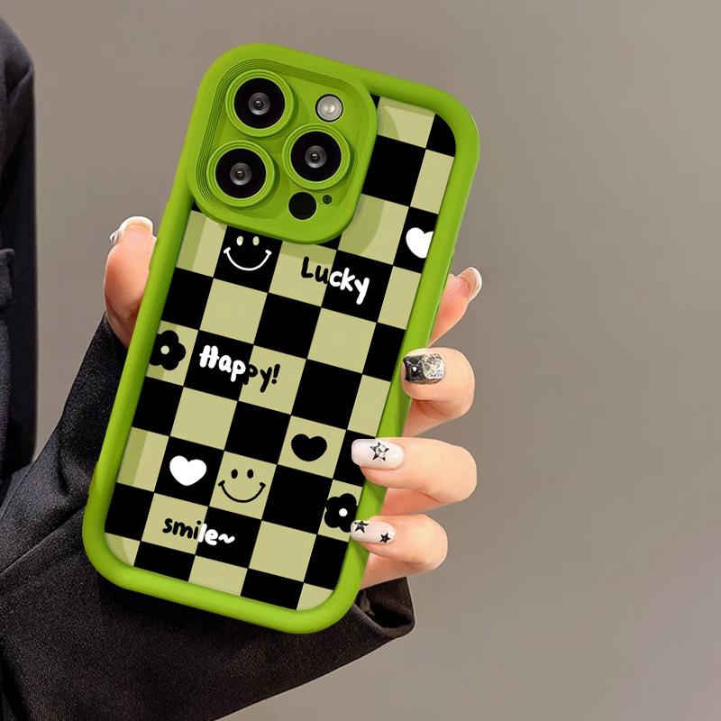 Love Smiley Face Is Suitable for Iphone17promax Mobile Phone Case 14Pro Anti-drop 13/12 Fine Hole Matte 15 Soft Case