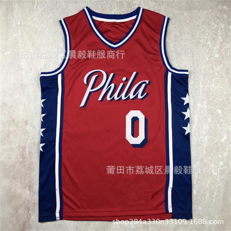 Philadelphia 76ers NBA Basketball Jersey Vest Mens Cotton Blend White Embiid 21 Harden 1 Maxey 0 Heat Pressed Edition