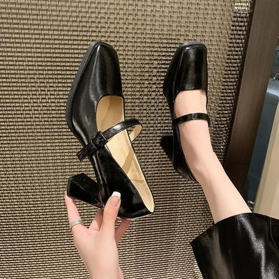 Fashion High Heels Women Sandals Chunky Mary Janes Lolita Shoes 2024 Summer New Patent Leather Pumps Luxury Women Party Wedding Shoes