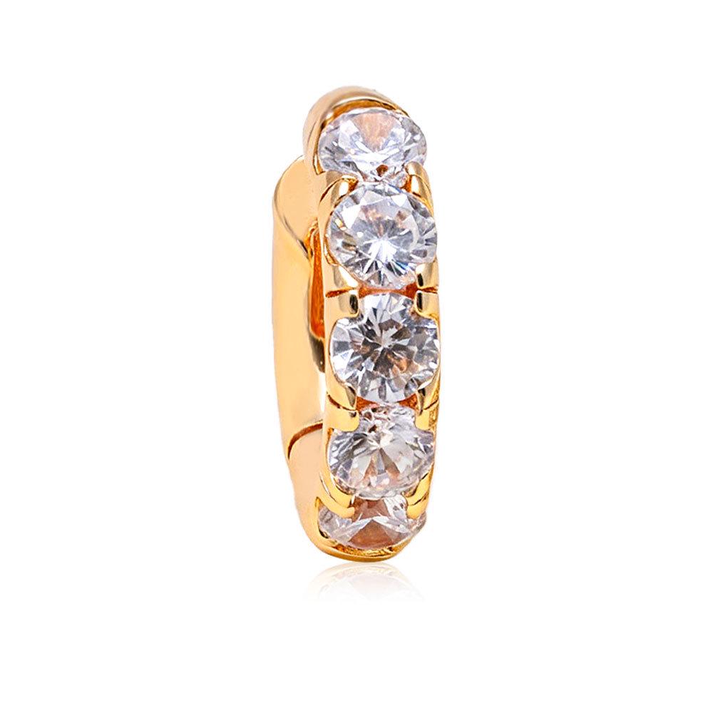 18K Gold Plated Stone Inlaid Luxury Earrings for Women - European & American Fashion Ear Cuffs