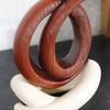 Creative Abstract Hollow Human Sculpture Art Sitting Cross-Legged Handicraft Wine Cabinet Decor Irregular Line Figure Statue