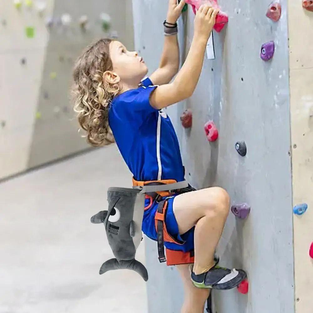 Rock Climbers Shark Chalk Bag Flannel Magnesium Powder Bag Rock Climbing Bag  Gyming Sports Gift