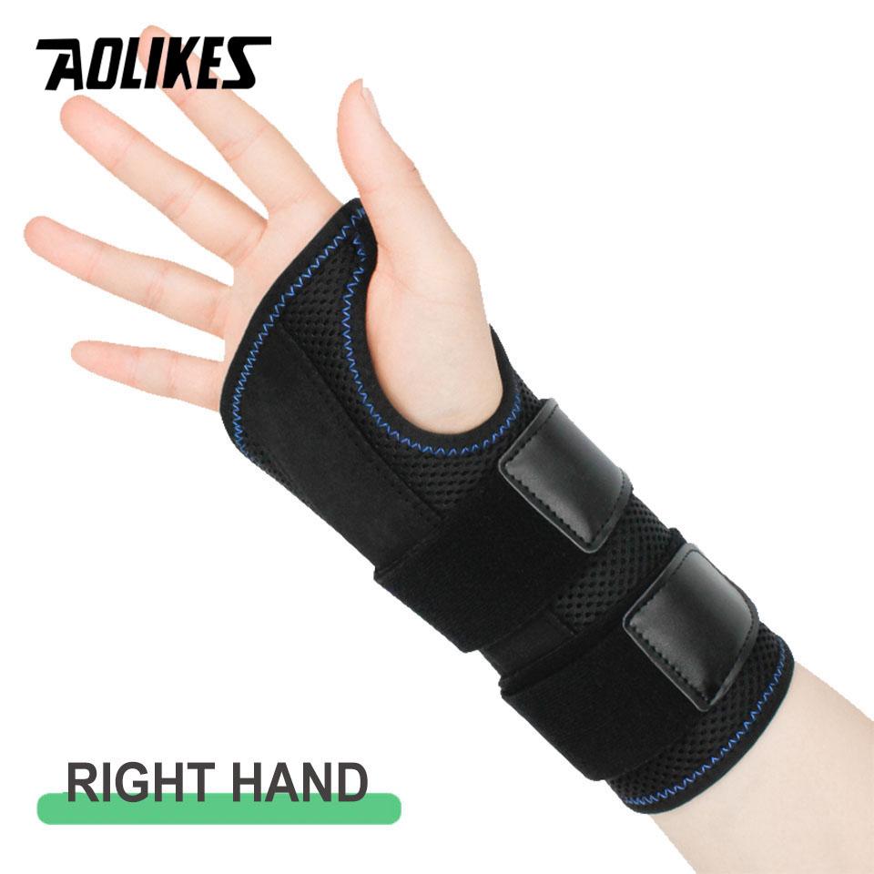 Aolikes 1Pcs Wrist Brace For Carpal Tunnel Relief Night Support,Support Hand Brace With 3 Stays,Adjustable Wrist Support Splint