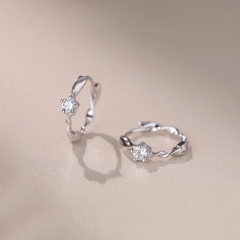 925 Silver Zircon Stud Earrings Elegant Luxury Wedding Jewelry For Women Hypoallergenic Designer Ring