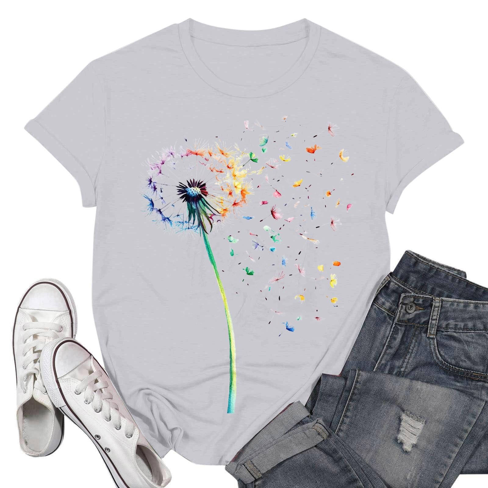 

Женские модные повседневные пуловеры с короткими рукавами и круглым вырезом с принтом L белый