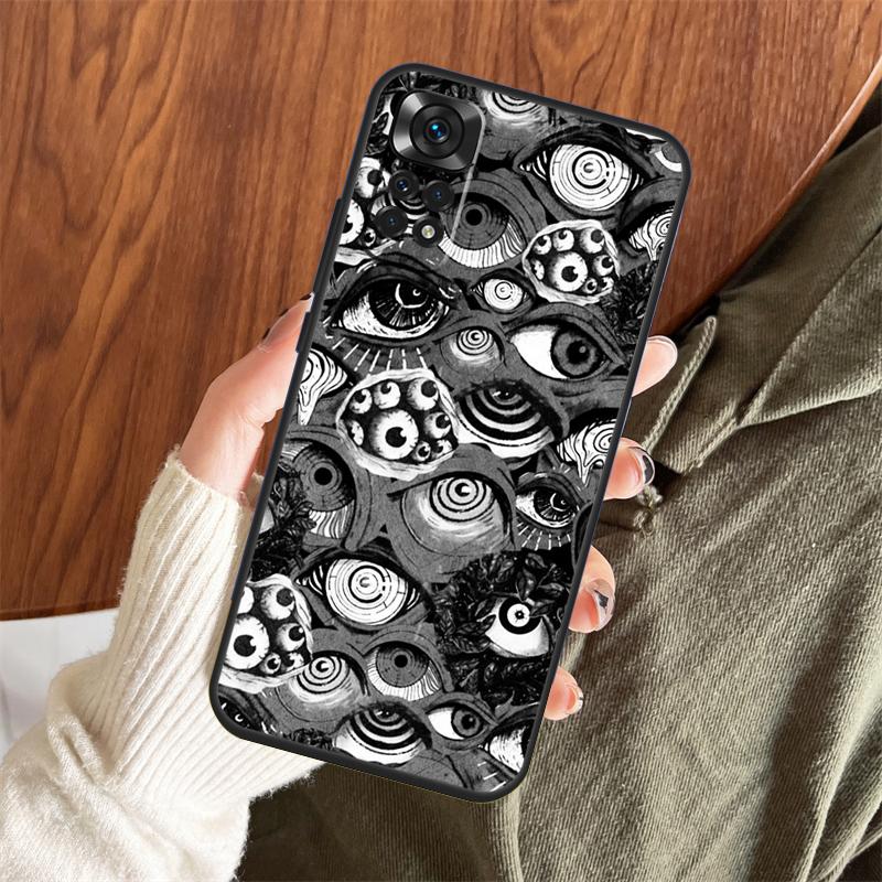 Scary Face Eyes Case For Xiaomi Redmi Note 14 Pro 13 12 11 10 15 Pro Plus Redmi 15 C 13 10C 12C 13C 14C Cover