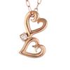 SUEHIRO Diamond Double Heart Open Heart Necklace In Pink Gold for Women