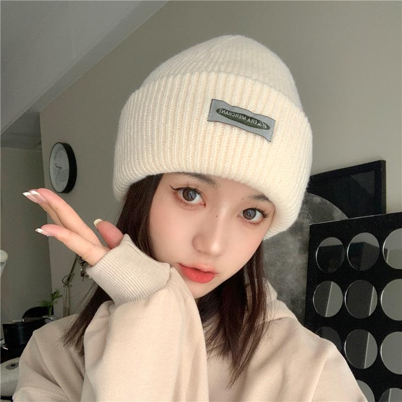 Women's Autumn and Winter Casual Versatile Thickened Ear Protection Bike Warm Small Label Knitted Hat Couple Korean Style Trend