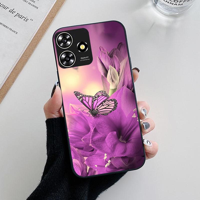 Pre ZTE Blade V50 Dizajnové puzdro Kvetinové maľované silikónové puzdrá Pre ZTE Blade A73 4G / V50 Smart Axon 50 Lite Puzdro TPU kryt Fundas