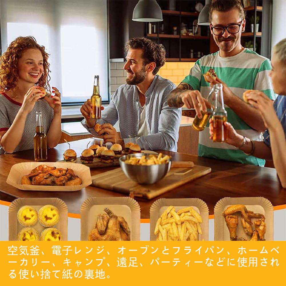 Selinear Horkovzdušná fritéza Sada jednorázových vzduchových ohřívačů oleje na vodu tempura olej na vaření silikonový olej vhodný do mikrovlnné trouby čtvercový papír, 120, fritéza,