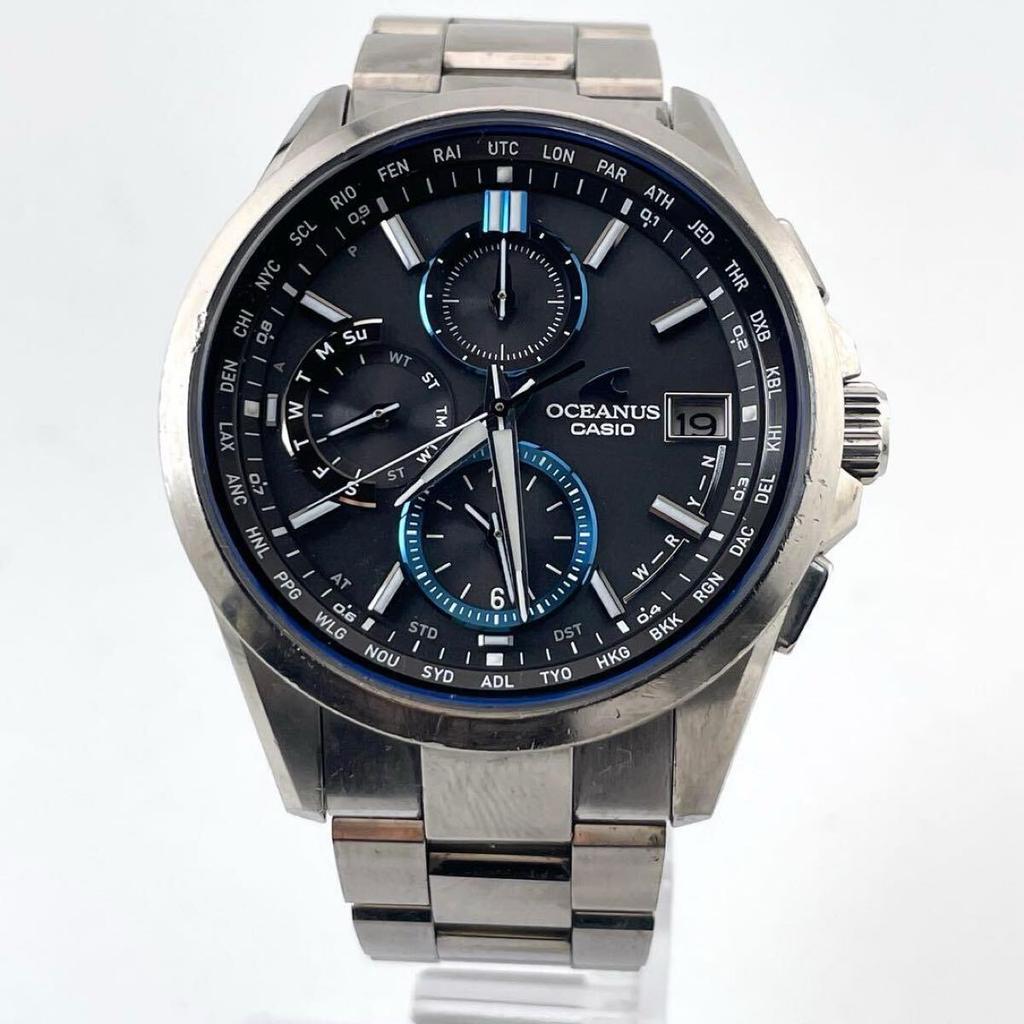 CASIO OCEANUS Solar Chronograph Date Watch Quartz Round Radio-Controlled Men's OCW-T2600